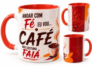 Caneca humor - Café com fé 