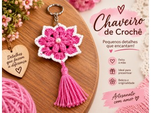 Chaveiro formato de rosas 