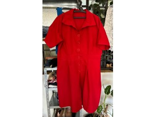 Vestido vermelho de manga