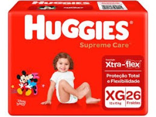 FRALDA HUGGIES SUPREME CR  - TAM XG COM 26 UN