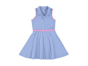 Vestido azul com gola