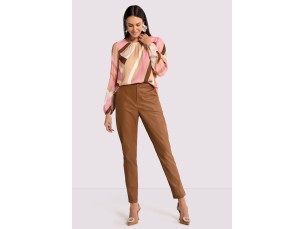 BLUSA MANGA LONGA BUFANTE EM VISCOSE ESTAMPADA- PARALELOS ROSA