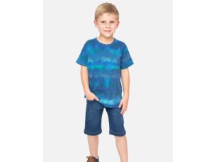 Conjunto juvenil masculino camisa azul e bermuda