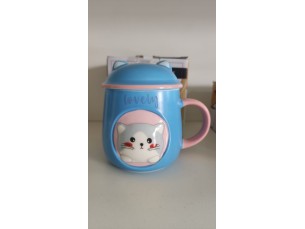 Caneca CANECA GATO C/ COLHER + TAMPA