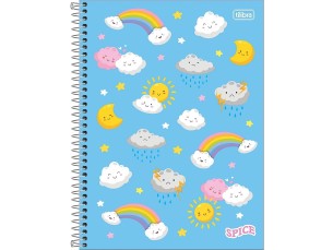 Caderno com espiral 10 matérias Spice Arco-íris  Tilibra