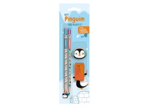 Kit lápis HB pinguim 