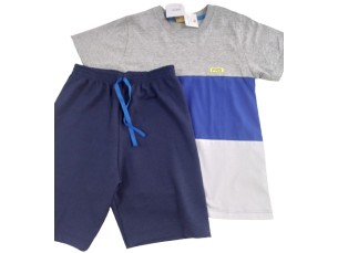 Conjunto infantil masculino azul com cinza