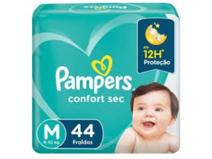 FRALDA PAMPERS CONFORT SEC - TAM M COM 44 UN
